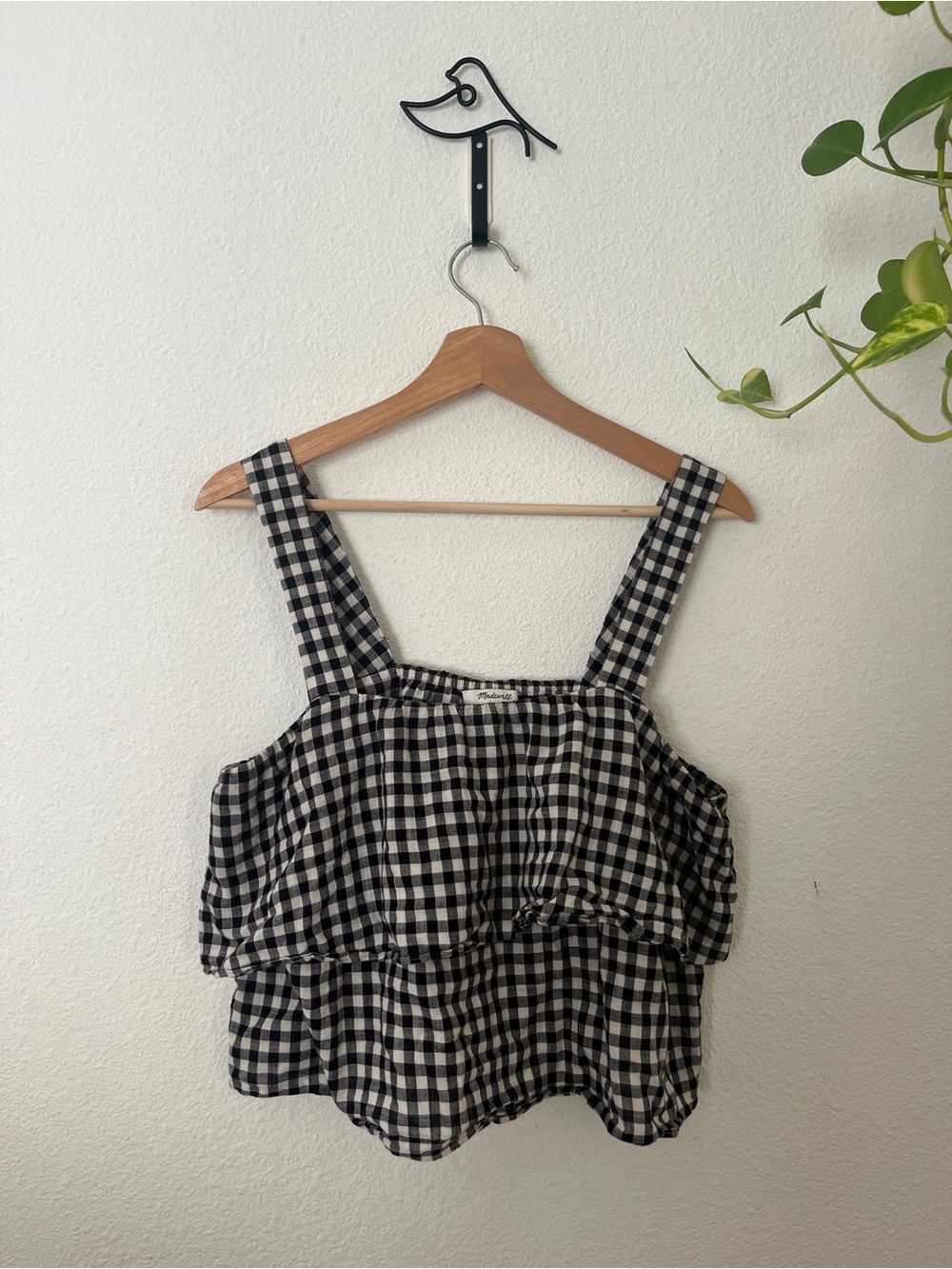 Madewell Black & White Gingham Tank Top - Women
